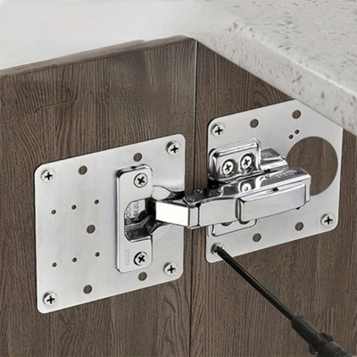 Nes Home 90mm Hinge Repair Plate Rust Resistant Steel Furniture Cupboard Repair Mount Set