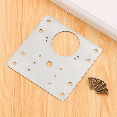 Nes Home 90mm Hinge Repair Plate Rust Resistant Steel Furniture Cupboard Repair Mount Set