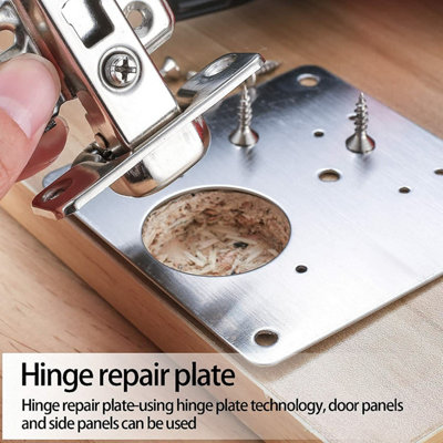 Nes Home 90mm Hinge Repair Plate Rust Resistant Steel Furniture Cupboard Repair Mount Set