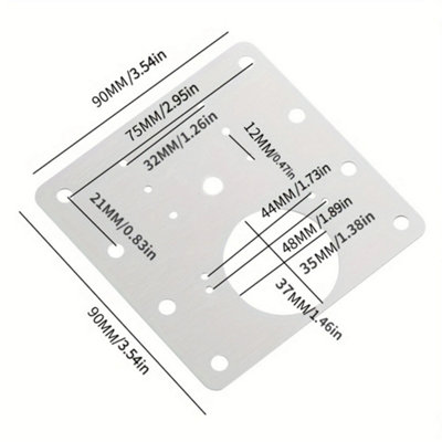 Nes Home 90mm Hinge Repair Plate Rust Resistant Steel Furniture Cupboard Repair Mount Set - 7