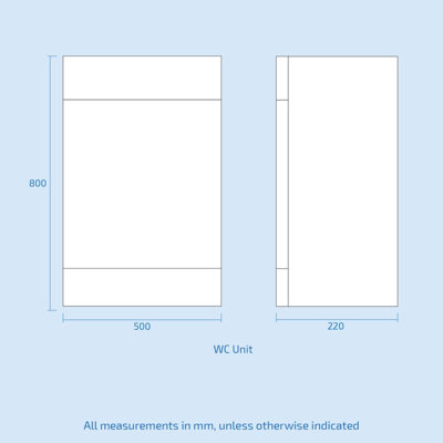 Nes Home Afern Modern 500mm Grey  Back To Wall WC Unit & Rimless Toilet Pan Space Saving - 8