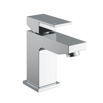 Nes Home Aldo Chrome Luxury Modern Bathroom Basin Sink Square Mixer Single Lever Tap