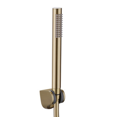 Nes Home Alice Modern Brushed Brass Designer Deck Mounted Bath Shower Mixer Tap with Handheld Kit