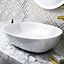 Nes Home Alveley 480 x 350mm Oval Cloakroom Counter Top Basin Sink Bowl Gloss White