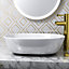 Nes Home Alveley 480 x 350mm Oval Cloakroom Counter Top Basin Sink Bowl Gloss White