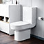 Nes Home Anna Stylish Round Rimless Close Coupled Toilet With Soft Close Seat
