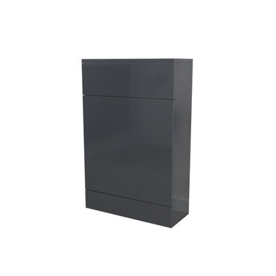 Nes Home Anthracite 500mm Freestanding Back To Wall WC Unit Bathroom