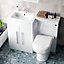Nes Home Aric 1100mm Left Hand Freestanding Vanity with BTW Toilet, WC & Basin White
