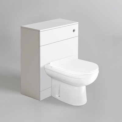 Nes Home Arilone White Back To Wall Toilet WC Unit Soft Close Seat Bathroom Furniture