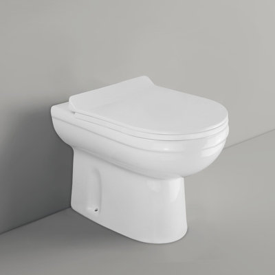 Nes Home Arilone White Back To Wall Toilet WC Unit Soft Close Seat Bathroom Furniture