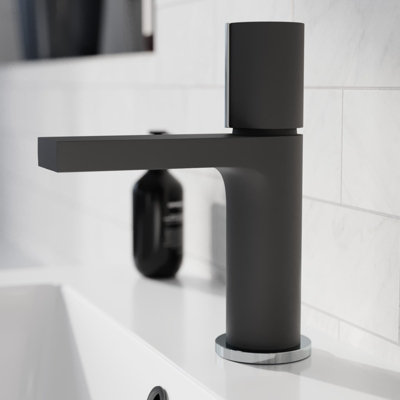 Nes Home Arte Handleless Futuristic Matt Black Basin Mixer Tap Deck ...