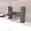Nes Home Arte Handleless Futuristic Matte Grey Bath Filler Tap Deck Mounted Brass