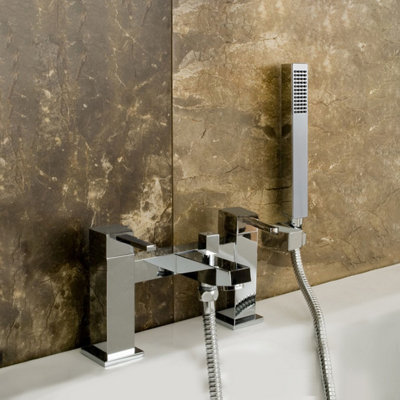 Nes Home Austin Modern Chrome Single Lever Square Bath Shower Mixer Tap Price Comparisons | Compare The Build