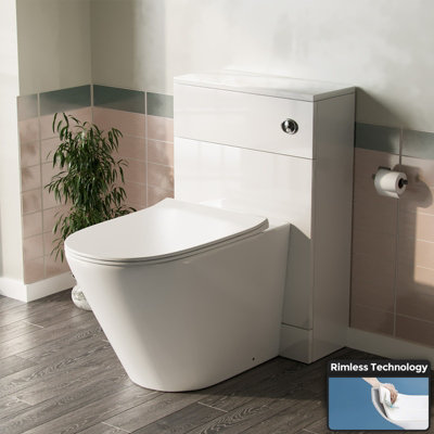 Nes Home Back To Wall WC Toilet with Concealed Cistern Bathroom Unit ...