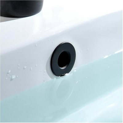 Nes Home Basin Overflow Ring Replacement Overflow Sink Hole Cover Black