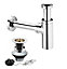 Nes Home Basin Sink Bottle Trap Waste and Plug,Chain,Slotted Drain Waste Premium