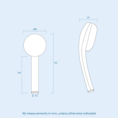 Nes Home Bathroom Adjustable Showerhead 3 Mode Chrome Round Handset (ABS)