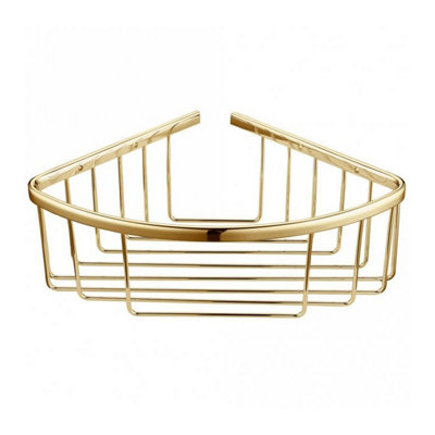 Nes Home Bathroom Brushed Brass Single Corner Basket