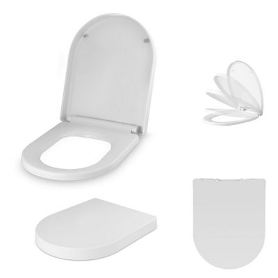 Nes Home Bathroom D Shaped UF Quick Release Soft close Toilet Seat White Price Comparisons | Compare The Build