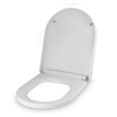 Nes Home Bathroom D Shaped UF Quick Release Soft close Toilet Seat White
