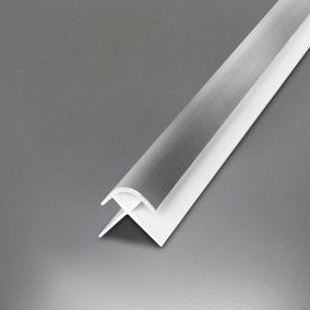 Nes Home Bathroom External Corner Chrome 10mm Trims For Shower Wall Panels PVC Cladding 2.4m Long Fitting