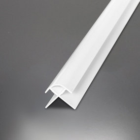 Nes Home Bathroom External Corner white 10mm Trims For Shower Wall Panels Pvc Cladding 2.4m Long Fitting