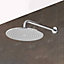 Nes Home Bathroom  Fixed Chrome Rainfall Shower Round Head With Rubber Nozzles 250mm
