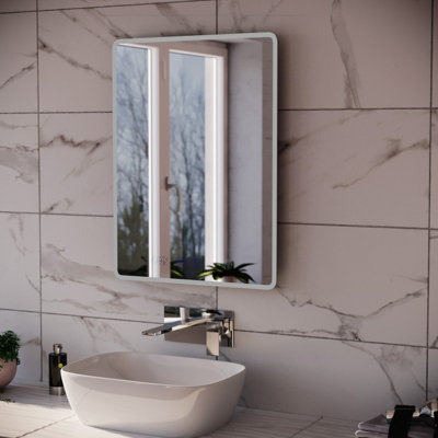 Nes Home Bathroom LED Mirror Bluetooth With Digital Clock 500 x 700mm ...