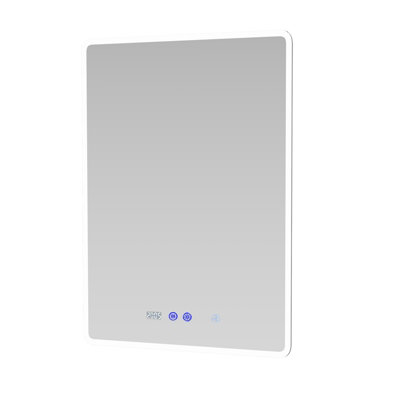 Nes Home Bathroom LED Mirror Bluetooth With Digital Clock 500 x 700mm ...