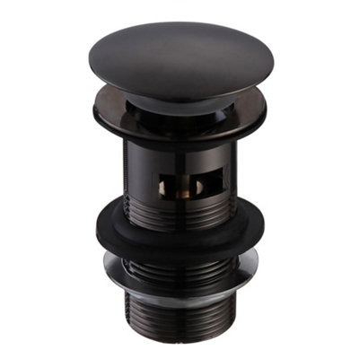 Nes Home Bathroom Slotted Basin Waste Black Matte | DIY at B&Q
