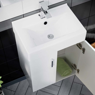Nes Home Bathroom Suite 450 Wall Hung Vanity & WC Toilet Pan