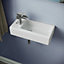 Nes Home Bathroom Wall Hung Cloakroom Ceramic Compact Basin Sink Left Hand