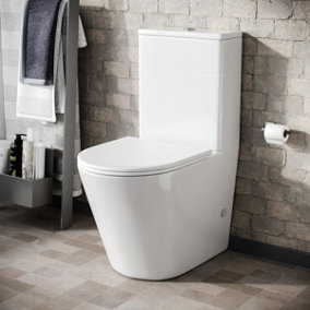 Nes Home Bella Round Close Coupled Cistern, Pan and Seat