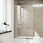 Nes Home Bentley 800 mm Frameless Curved Bath Shower Screen Door
