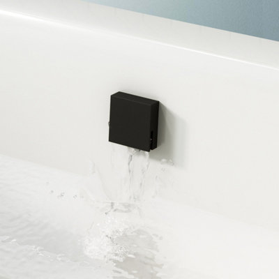 Nes Home Black Bath Filler with Sprung Waste & Overflow - Square