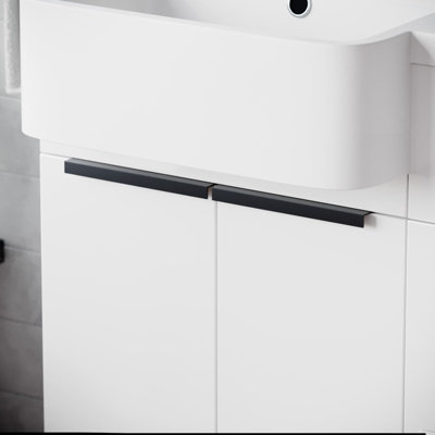 Nes Home Black Handles for Vanity With Fixing (Pair)