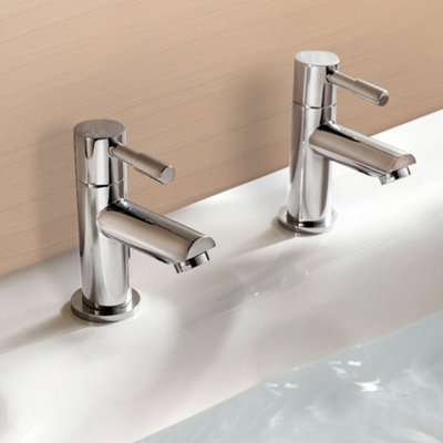 Nes Home Blossom Modern Chrome Single Pair Of Hot And Cold Basin Sink Taps
