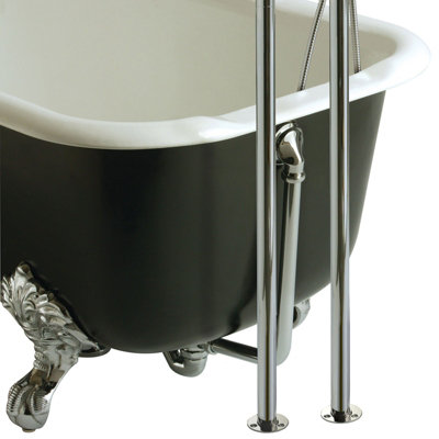 Nes Home Blossom Modern Floor Mounted Freestanding Chrome Bath Filler Tap