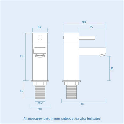 Nes Home Boston Deck Mounted Chrome Hot & Cold Twin Basin Taps Brass