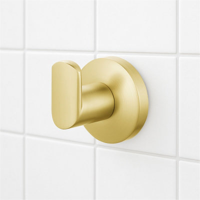 Nes Home Brushed Brass Round Robe Hook - Set of 4