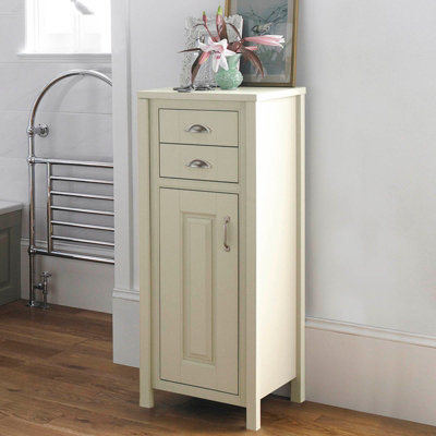 Nes Home Chiltern 500mm Traditional Freestanding Tall Boy Storage Unit Ivory