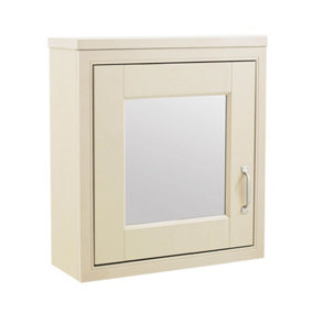 Nes Home CHILTERN 500MM TRADITIONAL IVORY 1 DOOR MIRROR CABINET BATHROOM FURNITURE