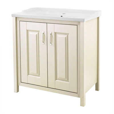 Nes Home Chiltern 800mm Freestanding Vanity Basin Cabinet Ivory