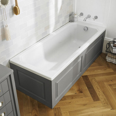 Nes Home Chiltern Light Grey Traditional 800mm Bath End Panel + Plinth