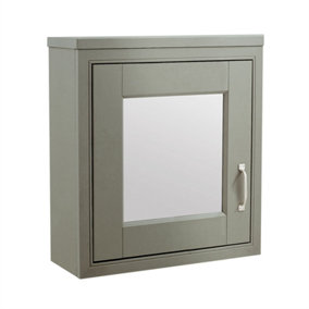 Nes Home Chiltern Traditional 500mm Mirror Cabinet Stone Grey