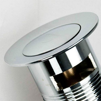 Nes Home Chrome Basin Sink Waste Modern Pop Up Sprung Plug Slotted with Overflow