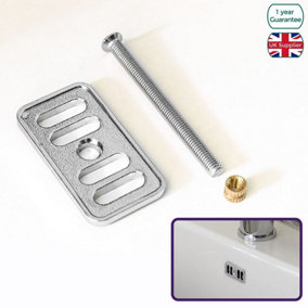 Nes Home Chrome bathroom / Kitchen Basin Sink Decorative Overflow Cover Plate And Bolt