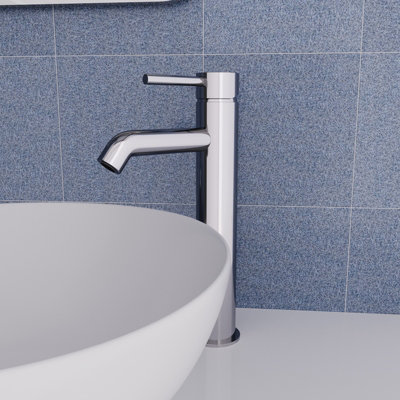 Nes Home Chrome Round Single Lever High Rise Basin Mono Mixer Tap with ...