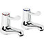 Nes Home Chrome Twin Lever 3/4" Contract Bath Taps with Ceramic Disc Hot and Cold Tap Set