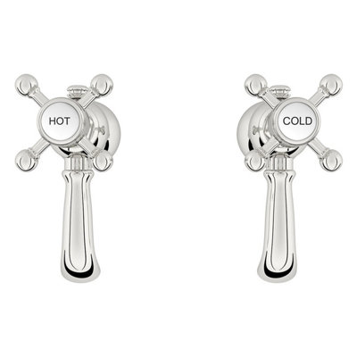 Nes Home Churchill Edwardian Traditional Hot & Cold Twin Basin Taps Chrome